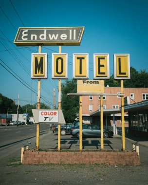 Endwell Motel vintage tabelası, Endicott, New York