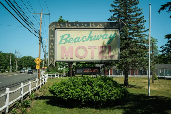 Cartel Vintage Beachway Motel Salisbury Massachusetts — Foto de Stock