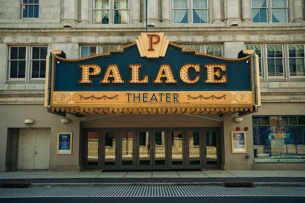 Letrero Vendimia Palace Theater Waterbury Connecticut — Foto de Stock
