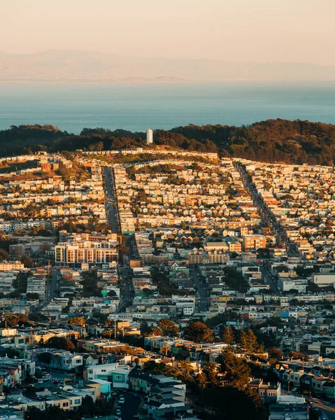 Vista Nocturna Desde Mount Davidson San Francisco California — Foto de Stock