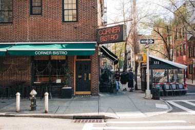 Köşe Bistro Vintage tabelası, West Village, Manhattan, New York