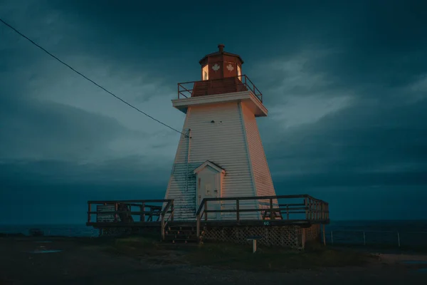 Neils Harbour Lighthouse Neils Harbour Новая Шотландия Канада — стоковое фото