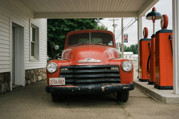 Zabytkowa Stacja Benzynowa Esso Jasper Nowy Jork — Zdjęcie stockowe
