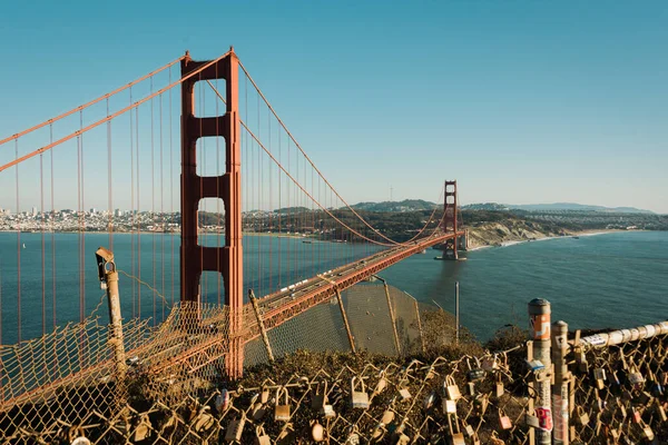 Pohled Most Golden Gate Battery Spencer Sausalito Kalifornie — Stock fotografie