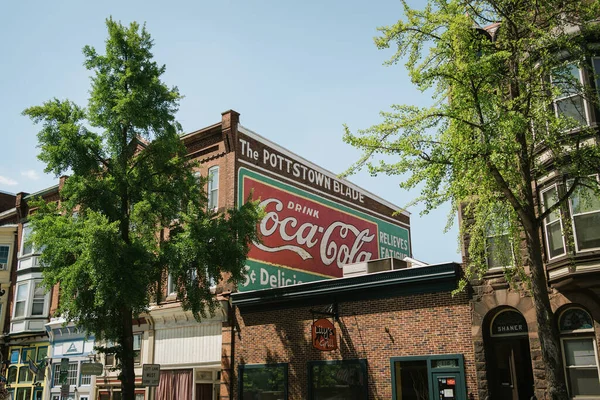 Gamla Coca Cola Mural Pottstown Pennsylvania — Stockfoto