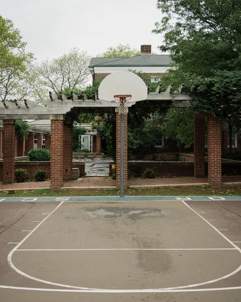 Basketball Hoop Governors Island Manhattan New York — стокове фото