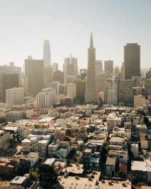 Coit Tower, San Francisco, California şehir merkezi manzarası