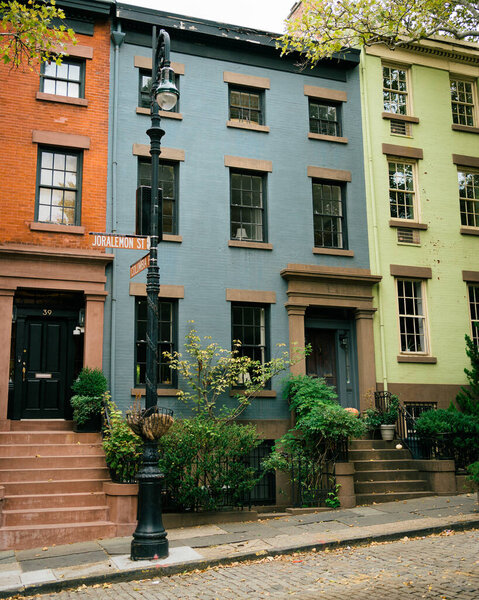 Beautiful houses along Joralemon Street, in Brooklyn Heights, Brooklyn, New York