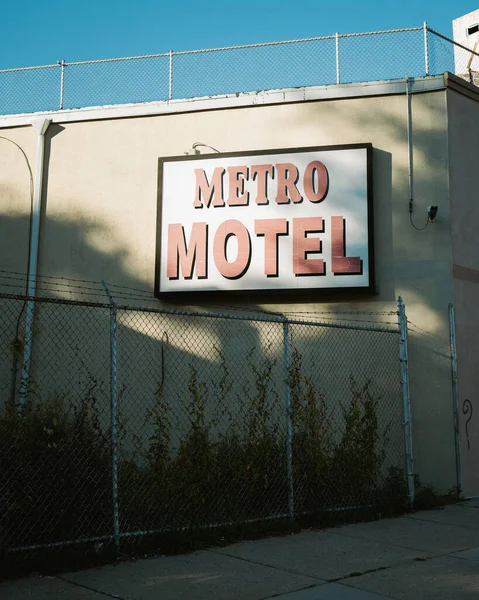 Metro Motel Vintage Sign Queens New York — Stock fotografie