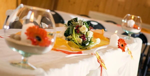 Elegante decoração de mesa de casamento — Fotografia de Stock