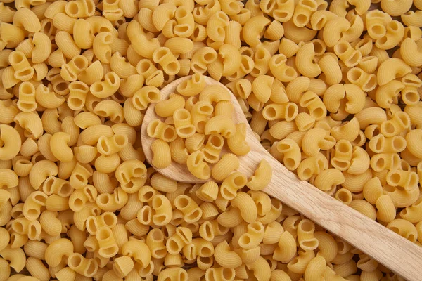 Pasta Concept Large Amounts Dry Yellow Tubular Shaped Short Cut — Stock Photo, Image