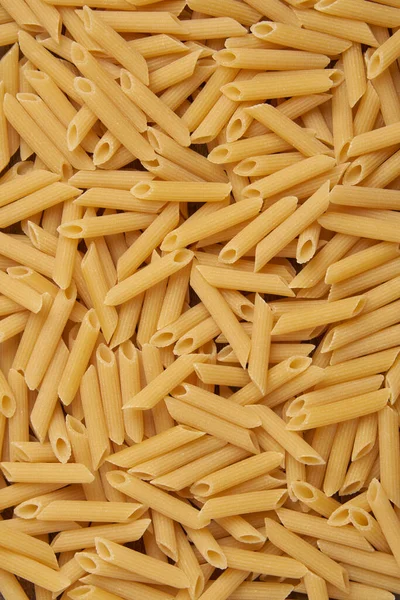 Pasta Konzept Hunderte Von Hohlen Zylinderförmigen Penne Pasta Mit Schrägen — Stockfoto