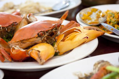 buharda pişmiş Yengeç