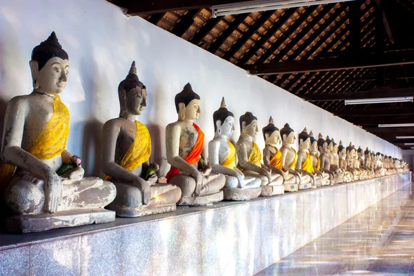 Reihe uralter Buddhas — Stockfoto