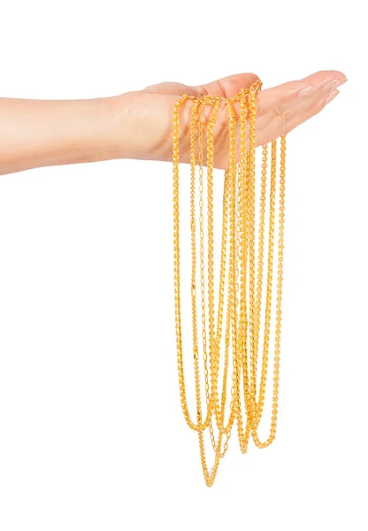 Golden necklace — Stock Photo, Image