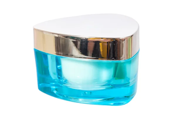 Cosmetic jar with white cream — Stock Photo, Image