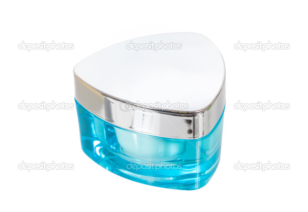 cosmetic jar with white cream