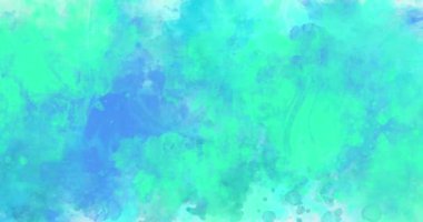 Mavi Cyan suluboya arka plan. Boya sıçrama lekeleri canlandırma 