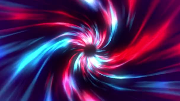 Vermelho Azul Escuro Abstrato Espaço Fundo Wormhole Túnel Espiral — Vídeo de Stock