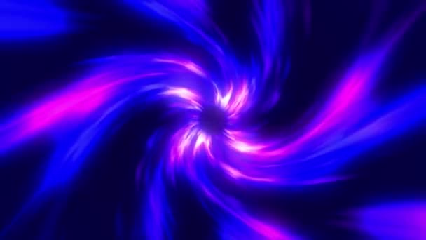 摘要空间动画 太空虫洞宇宙背景蓝色和紫色涡旋孔 — 图库视频影像