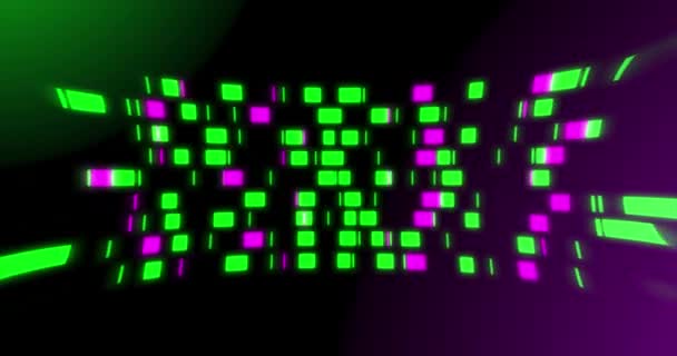 デジタルピクセルのレイアウト ピンクと緑の技術の背景 — ストック動画