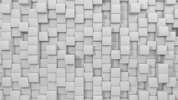 Fond Abstrait Cubes Carrés Blancs Mouvement — Video