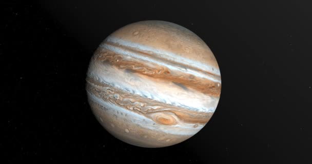 Jupiter Bolygó Forog Űrben Gázóriás — Stock videók
