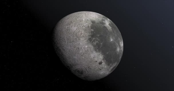 Mond Filmmaterial Auf Weltraum Hintergrund Mondkreisel — Stockvideo