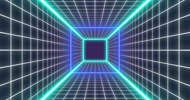 Túnel Azul Desenho Ficção Científica Dos Anos — Vídeo de Stock