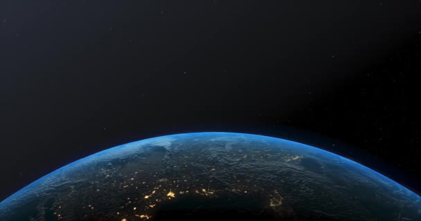 Movimiento Órbita Terrestre Vista Del Espacio Tierra — Vídeo de stock