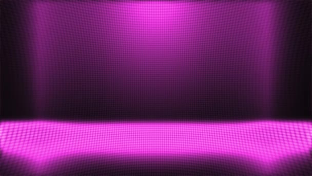 光のアニメーションとデジタル紫の背景 ピンクの背景をループ コピースペース付き技術レイアウトアニメーション — ストック動画