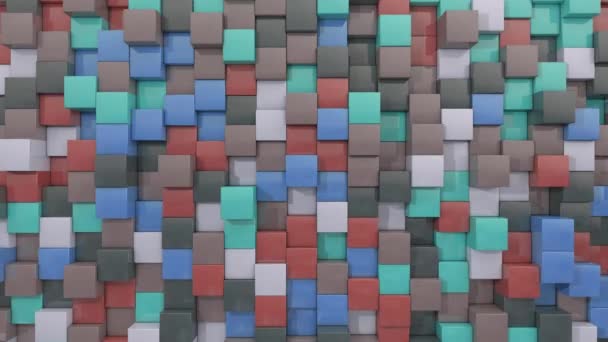 Multicolor Animação Fundo Cubo Padrão Forma Cúbica — Vídeo de Stock