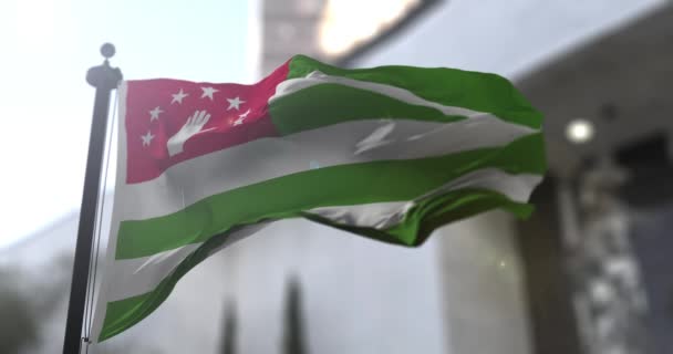 Flaga Narodowa Abchazji Kraj Abchazji Macha Flagą Polityka Ilustracja Wiadomości — Wideo stockowe