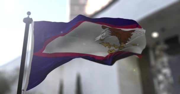 アメリカ領サモアの旗 アメリカ領サモアは旗を振る 政治とニュースイラスト — ストック動画