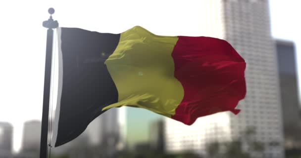 Bandera Nacional Belga Bélgica País Ondeando Bandera Ilustración Política Noticias — Vídeos de Stock