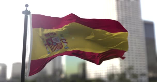 Spanyolország Nemzeti Lobogója Spanyol Ország Lobogtat Zászlót Politika Hírek Illusztráció — Stock videók