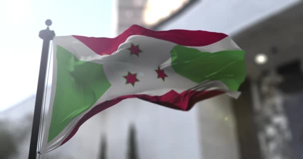 Burundi Flaga Narodowa Macha Polityka Rządu Ilustracja Wiadomości Krajowych — Wideo stockowe