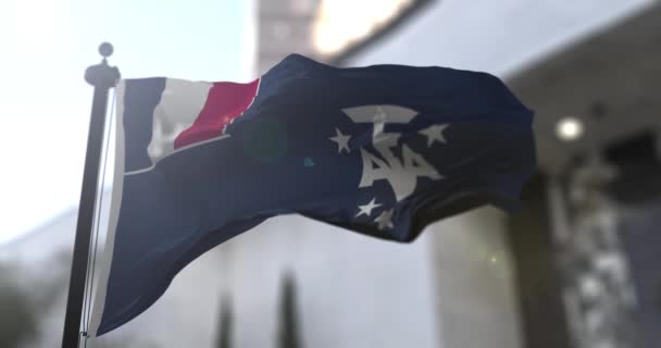 Francouzská Jižní Antarktická Země Vlaje Národní Vlajkou Vládní Politika Country — Stock video