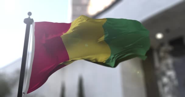 Nationale Vlag Van Guinee Wapperend Overheid Politiek Land Nieuws Illustratie — Stockvideo