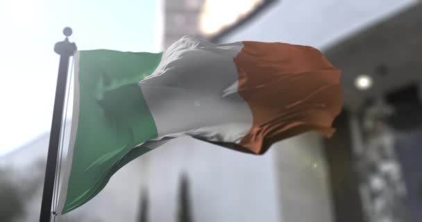 Irská Národní Vlajka Vlaje Vládní Politika Country Zpravodajství Ilustrace — Stock video