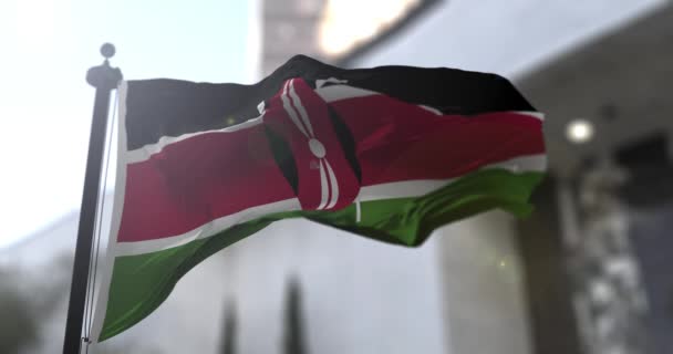 Bandiera Nazionale Del Kenya Sventola Politica Governativa Illustrazione Delle Notizie — Video Stock