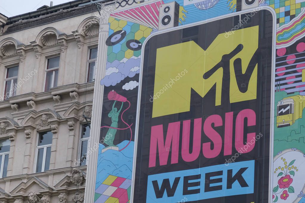 Budapest, Hungary - 1 November 2021: MTV Music Week, Illustrative Editorial.