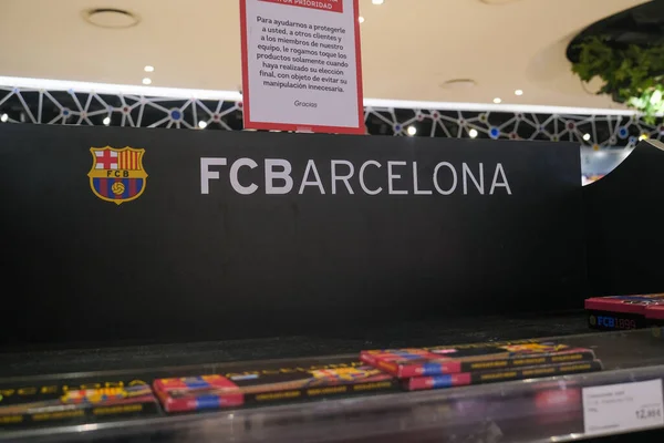 Barcelona Spanien November 2021 Fcb Barcelona Logo Store Illustrativer Leitartikel — Stockfoto