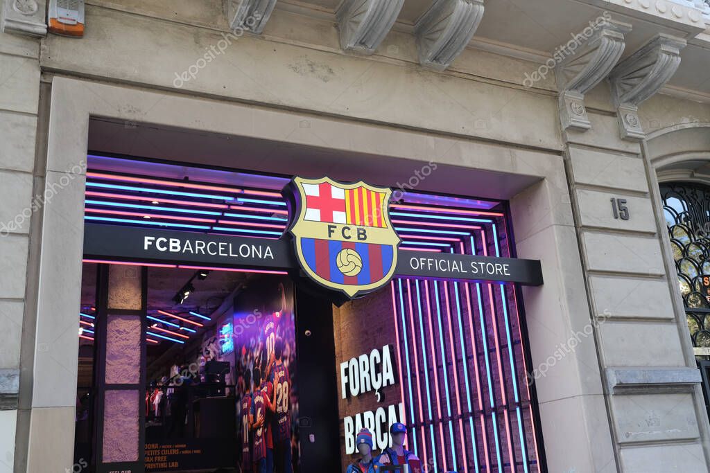Barcelona, Spain - 5 November 2021: FCB FC Barcelona Official Store, Illustrative Editorial.