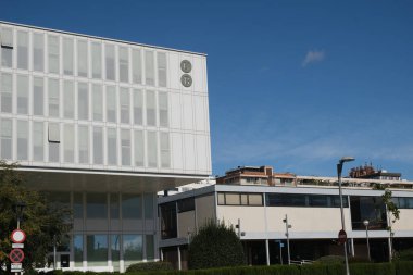 Barselona, İspanya - 5 Kasım 2021: Barcelona Üniversitesi veya Universitat de Barcelona Binası, Illustrative Editorial.