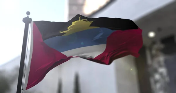 Antigua Barbuda National Flag Antigua Barbuda Country Waving Flag Politics — Stock Photo, Image