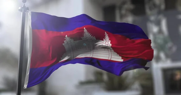 Bandeira Nacional Camboja Camboja País Acenando Bandeira Ilustração Política Notícias — Fotografia de Stock