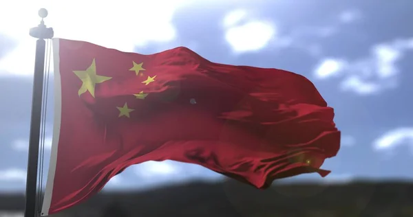 Bandeira Nacional China País Chinês Acenando Bandeira Ilustração Política Notícias — Fotografia de Stock