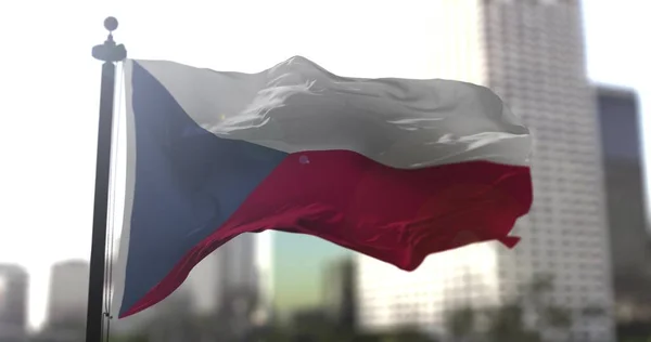 Εθνική Σημαία Της Τσεχίας Τσεχική Δημοκρατία Κυματίζει Σημαία Πολιτική Και — Φωτογραφία Αρχείου