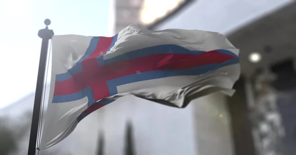 Faroe Island Розмахує Національним Прапором Ілюстрація — стокове фото